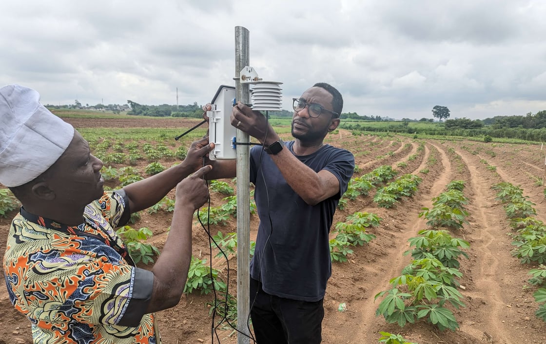 Temitope Odedeyi Installing remote soil and atmospheric sensing equipment for crop yield modelling in Ibadan Nigeria-2